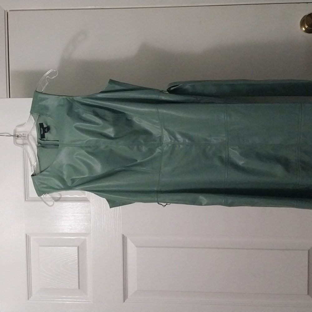 Leather dress with straps